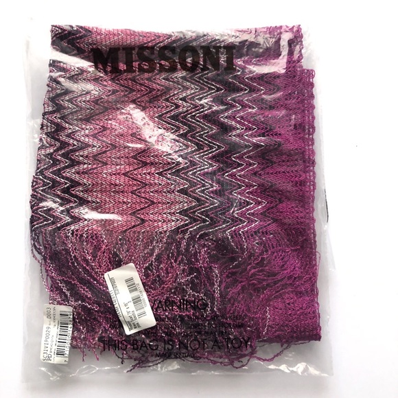 NEW Missoni Fuschia Wave Scarf - Picture 2 of 5